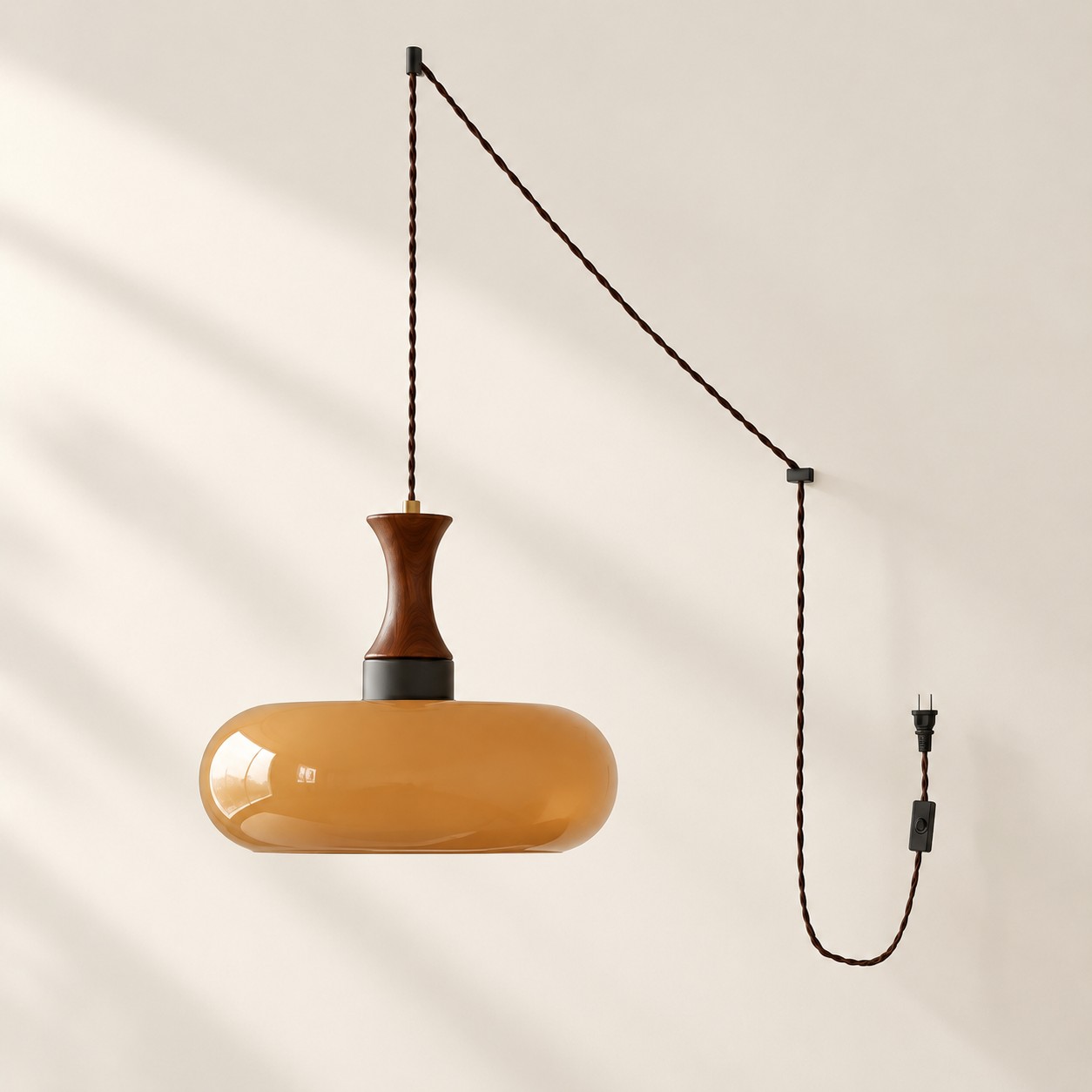 Scandinavian glass plug-in pendant