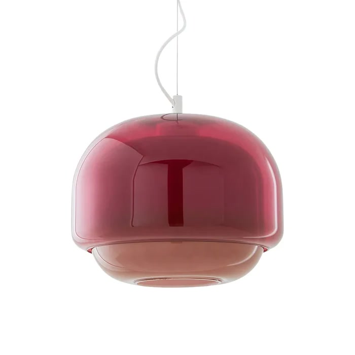 Pericles Dual-Tone Seeded Colored Glass Globe Pendant Light with Frosted Diffuser for Dining and Bedroom, 30.5 cm / 12"