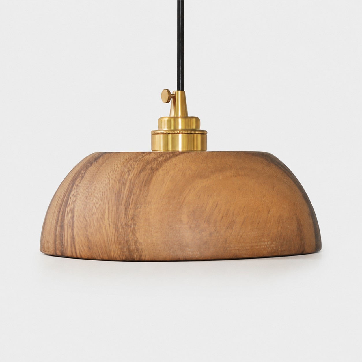 Handcrafted walnut wood dome pendant light product image