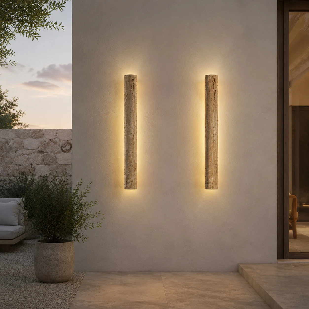 Outdoor wall light scene