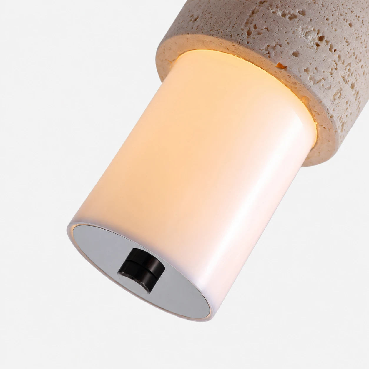 Warm frosted lower diffuser and stone sleeve detail
