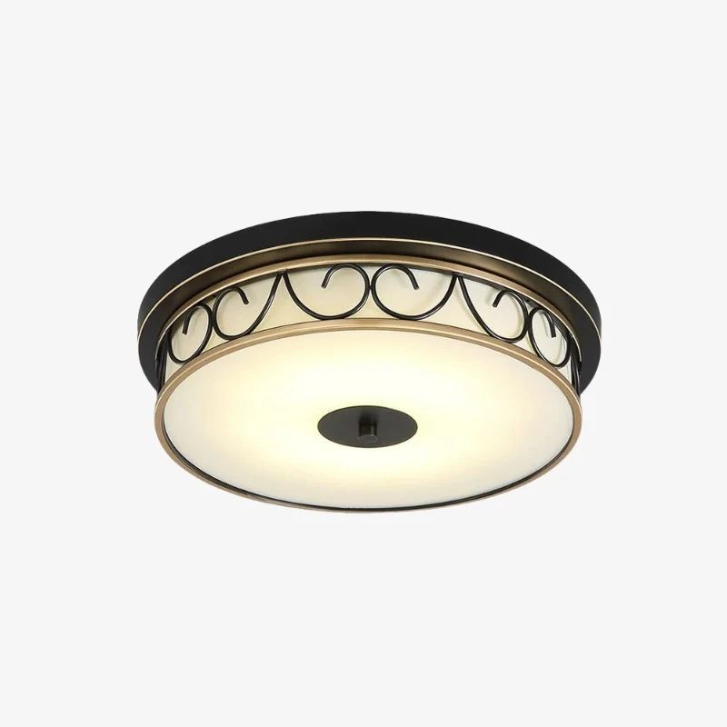 Vintage scrollwork flush mount ceiling light representative size image