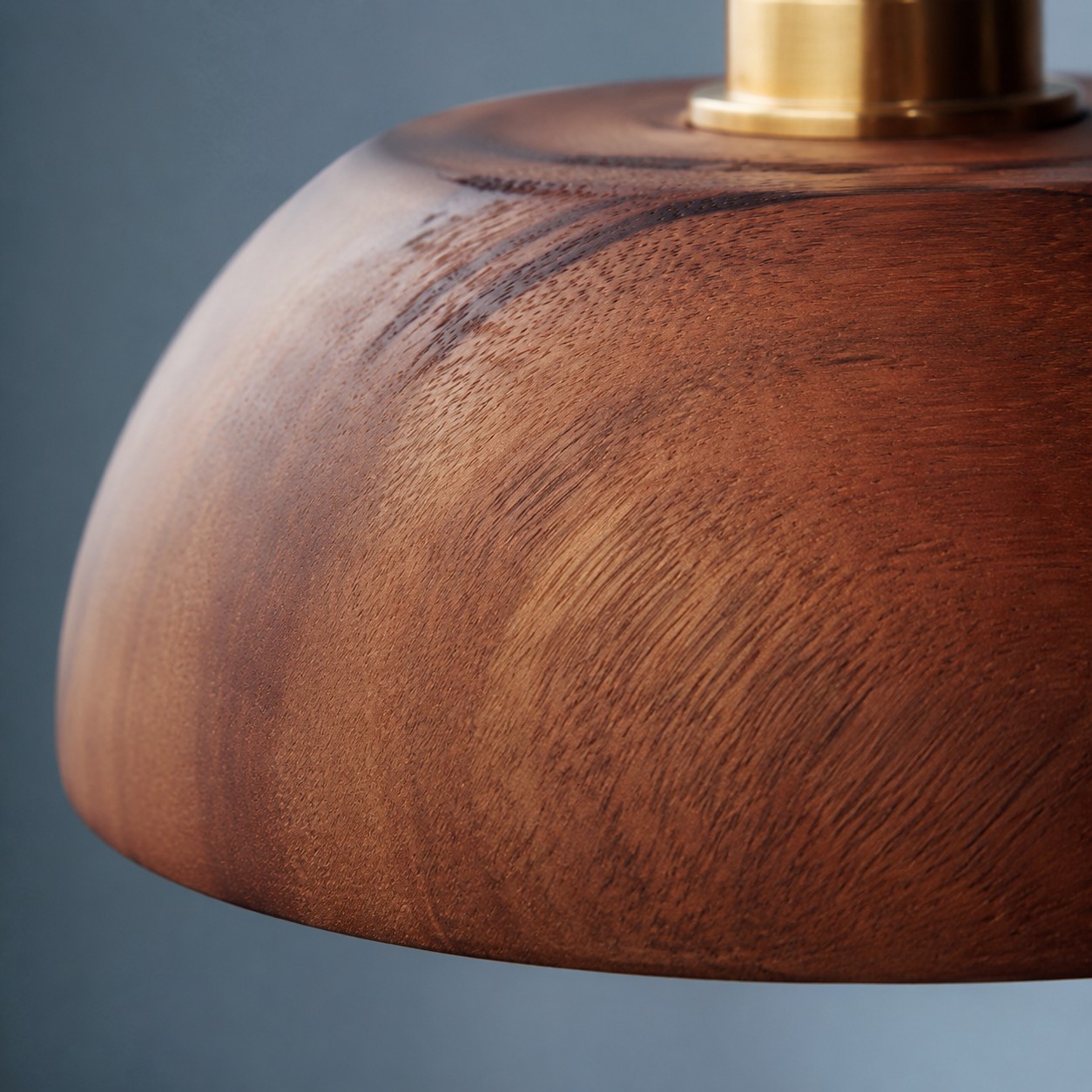 Close-up of walnut wood dome grain texture