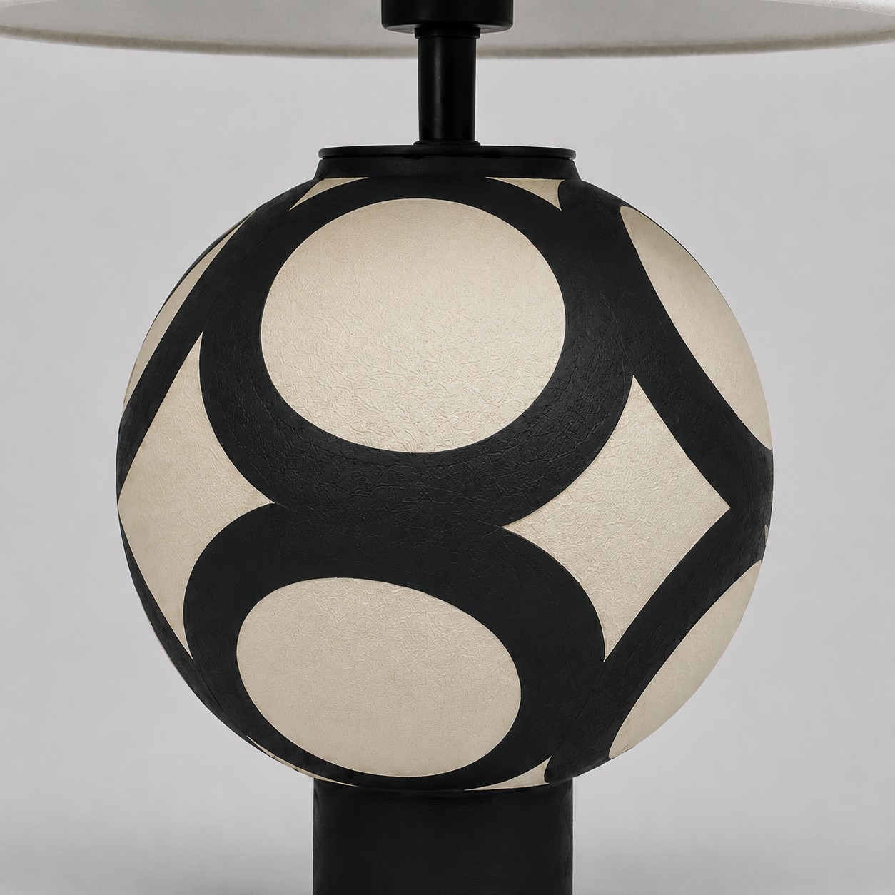 ceramic globe pattern and textured finish detail