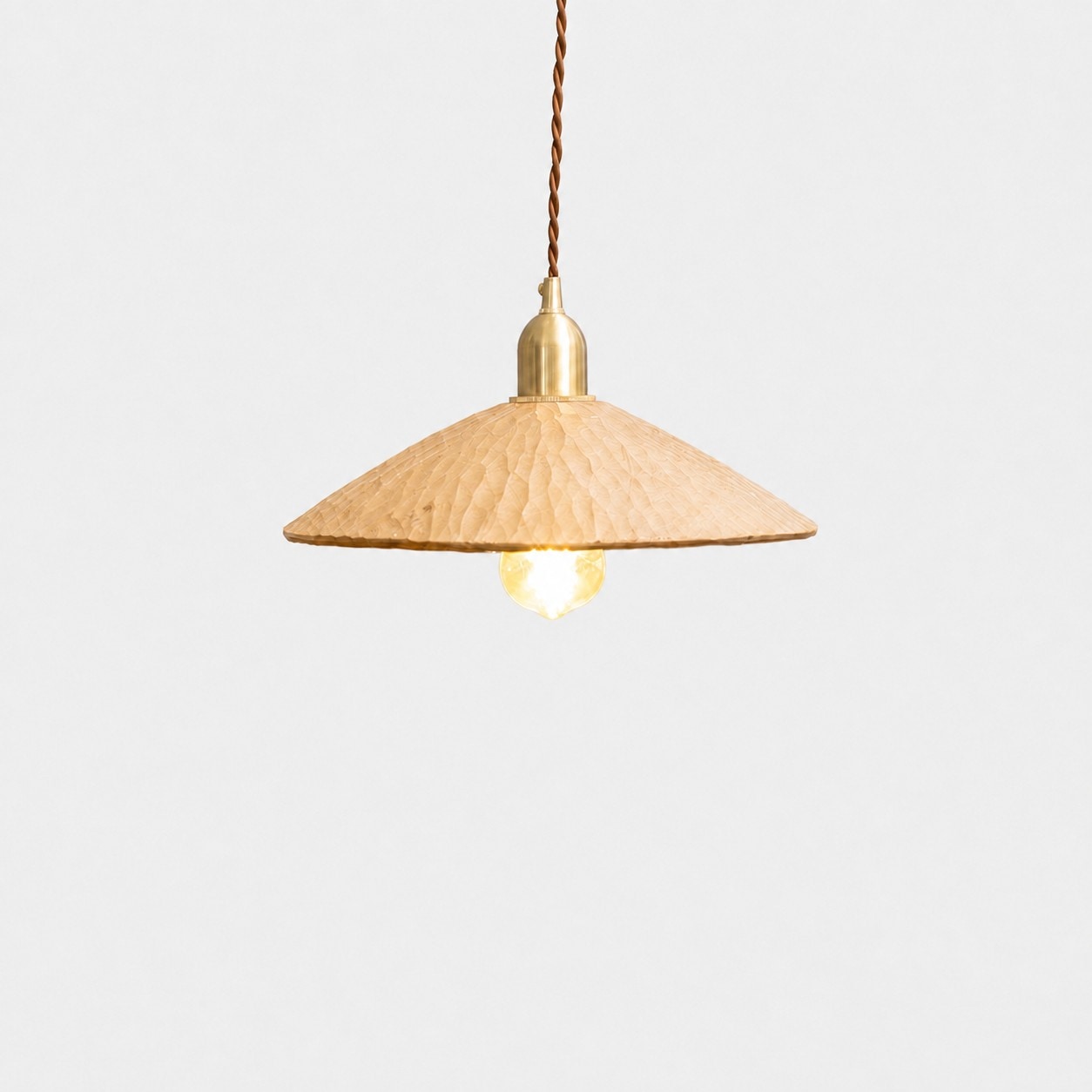 Natural Wood hand-carved wooden pendant light