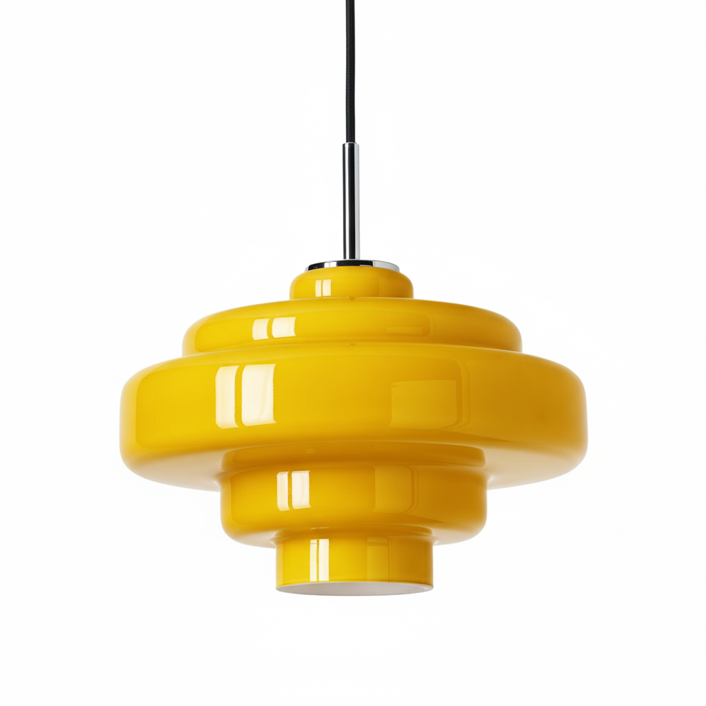 Lámpara colgante de vidrio de cinco capas Koloro Millie Amarillo SKU