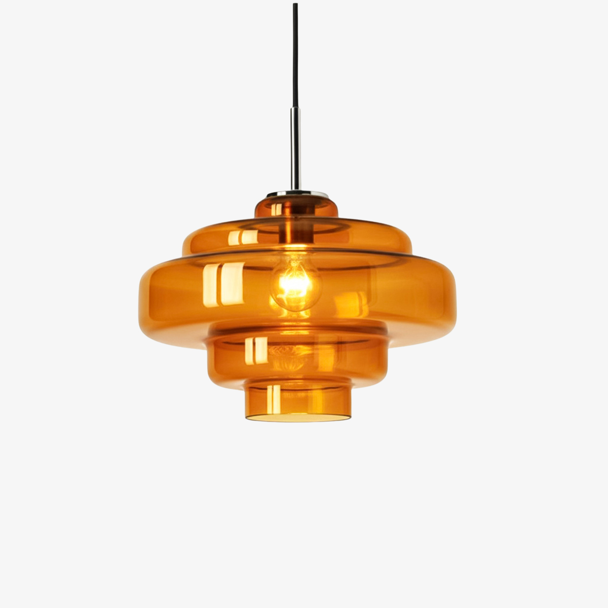 Lámpara colgante de vidrio de cinco capas Koloro Millie Amber Glass SKU