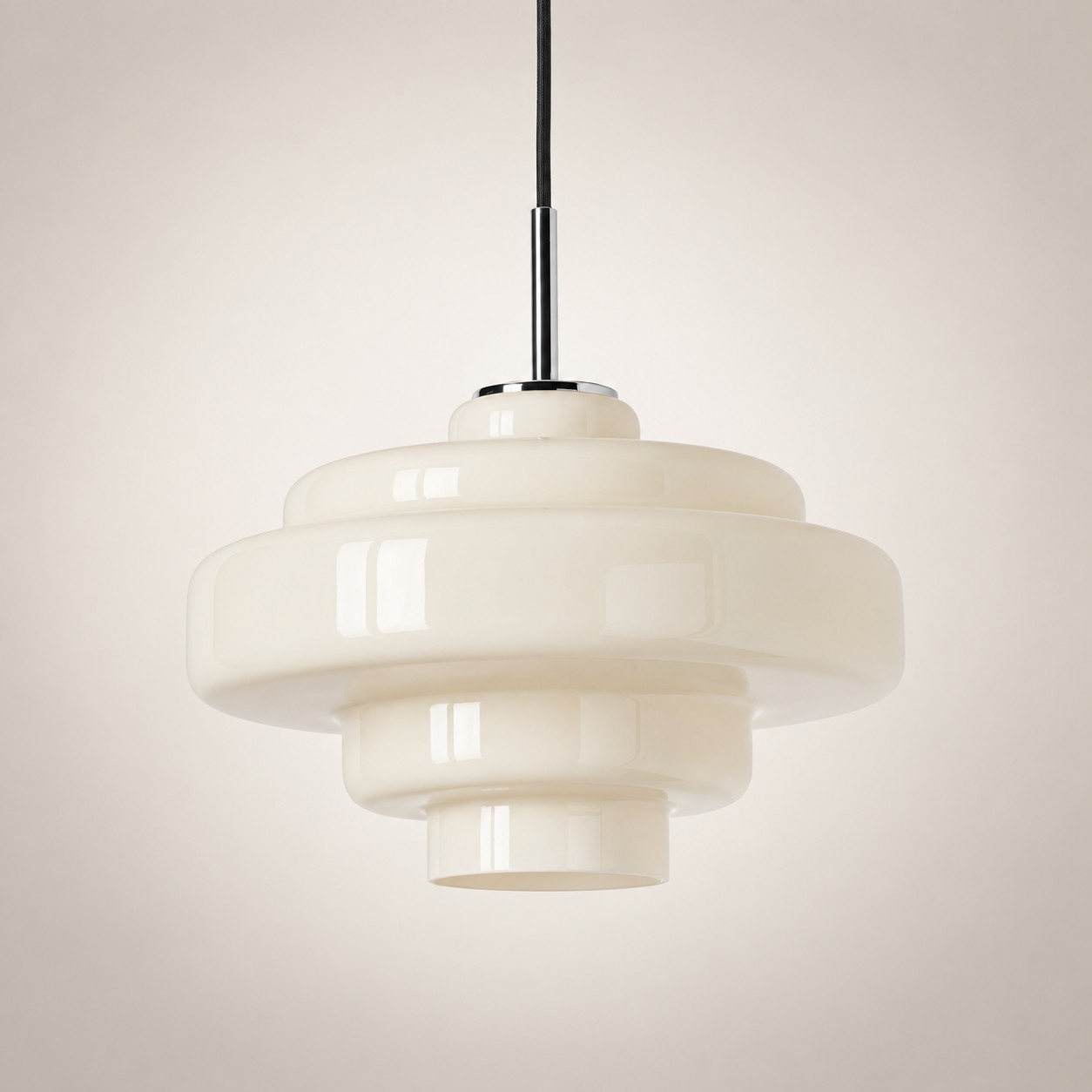 Lámpara colgante Koloro Millie de cristal de cinco capas Color blanco
