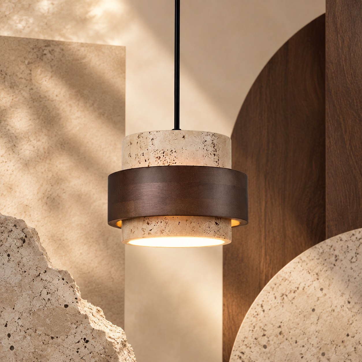 Diseño exterior de la lámpara colgante de travertino Stonel
