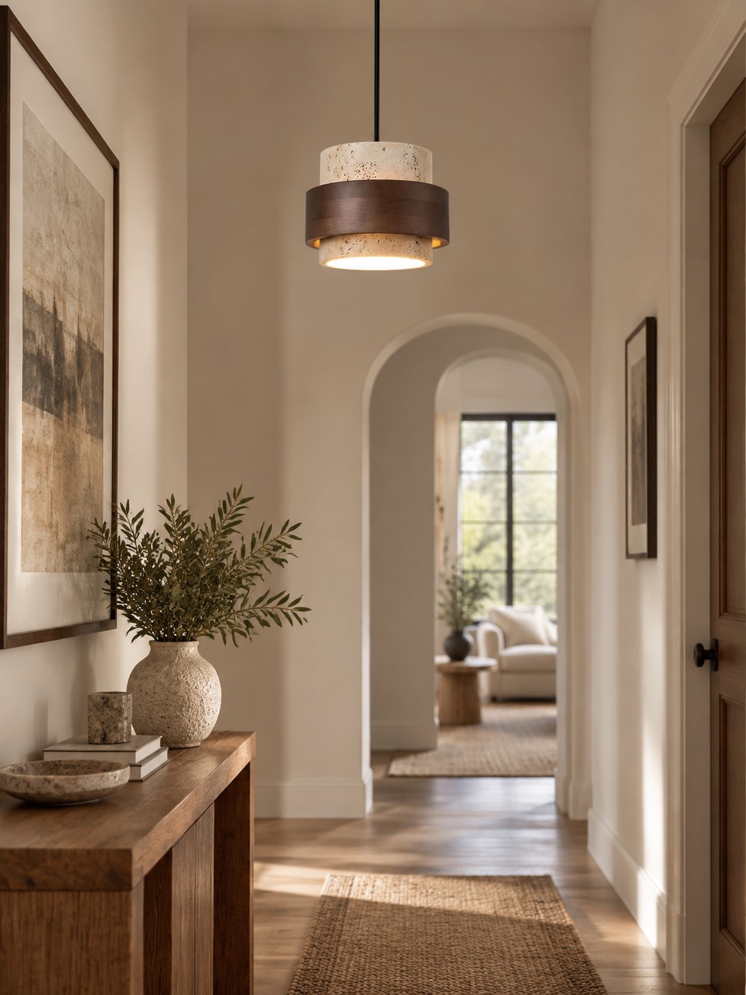 Colgante de travertino Stonel para pasillo