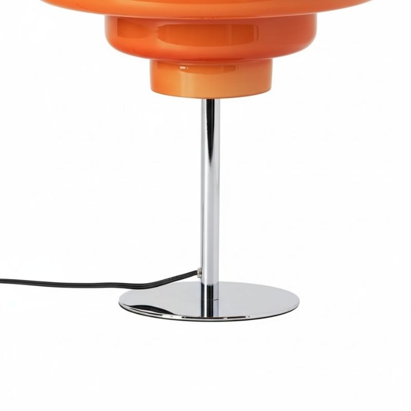 Koloro chromen steelvoet en zwart textielkoord detail