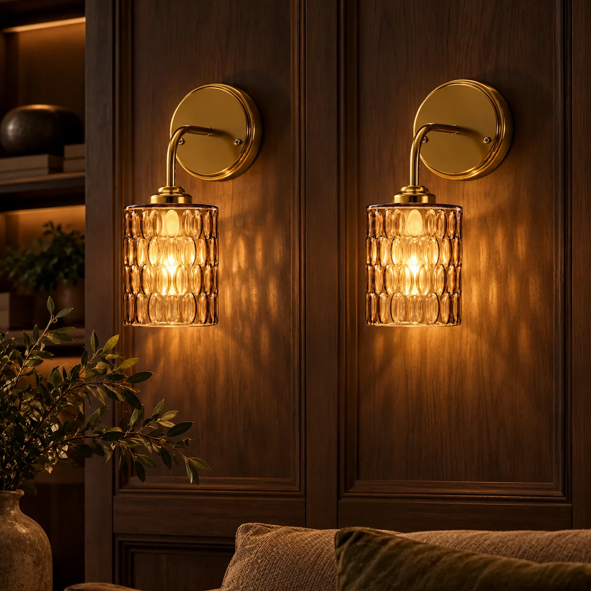 Reduced Sconce: Arm, Canopy, Hammered Shade