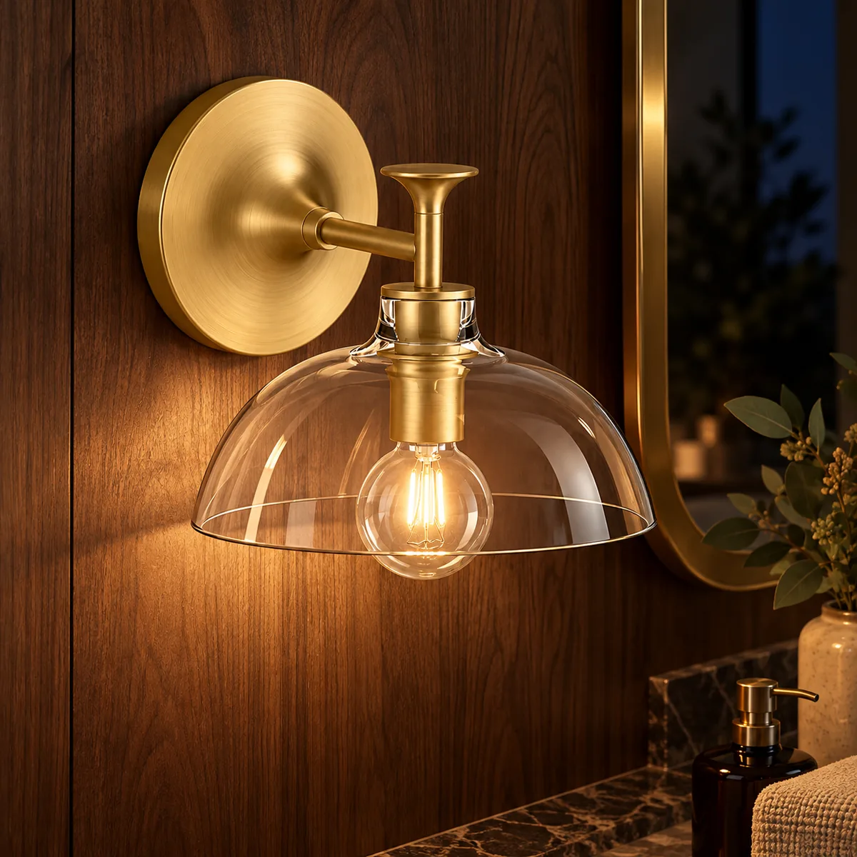 Everyday Mirror Light with Clear Domes