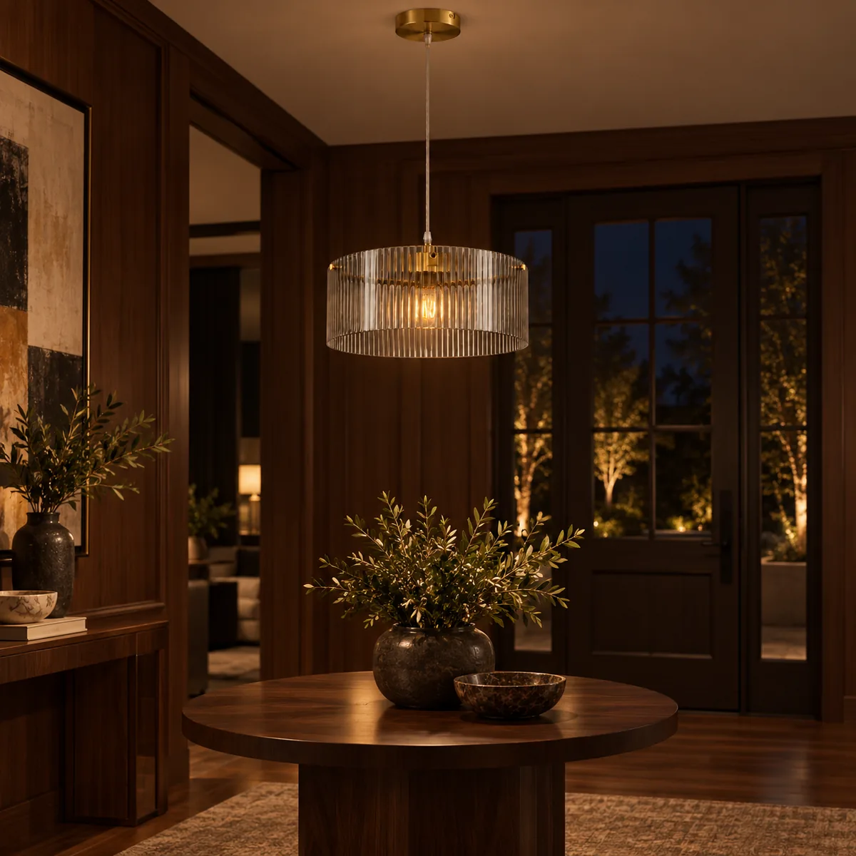 Everyday Pendant Drum with Vertical Ribs