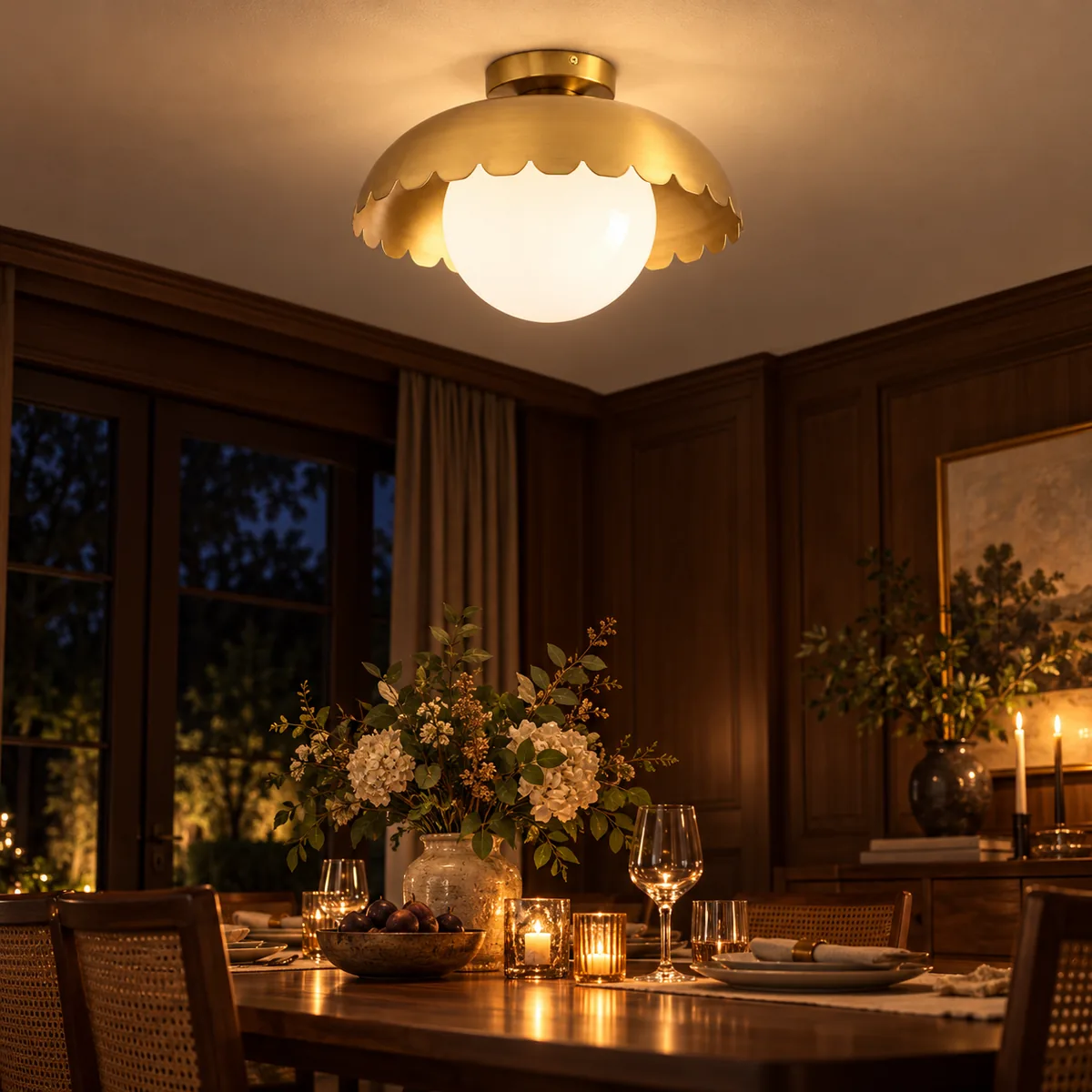 Everyday Ceiling Globe with a Scalloped Edge