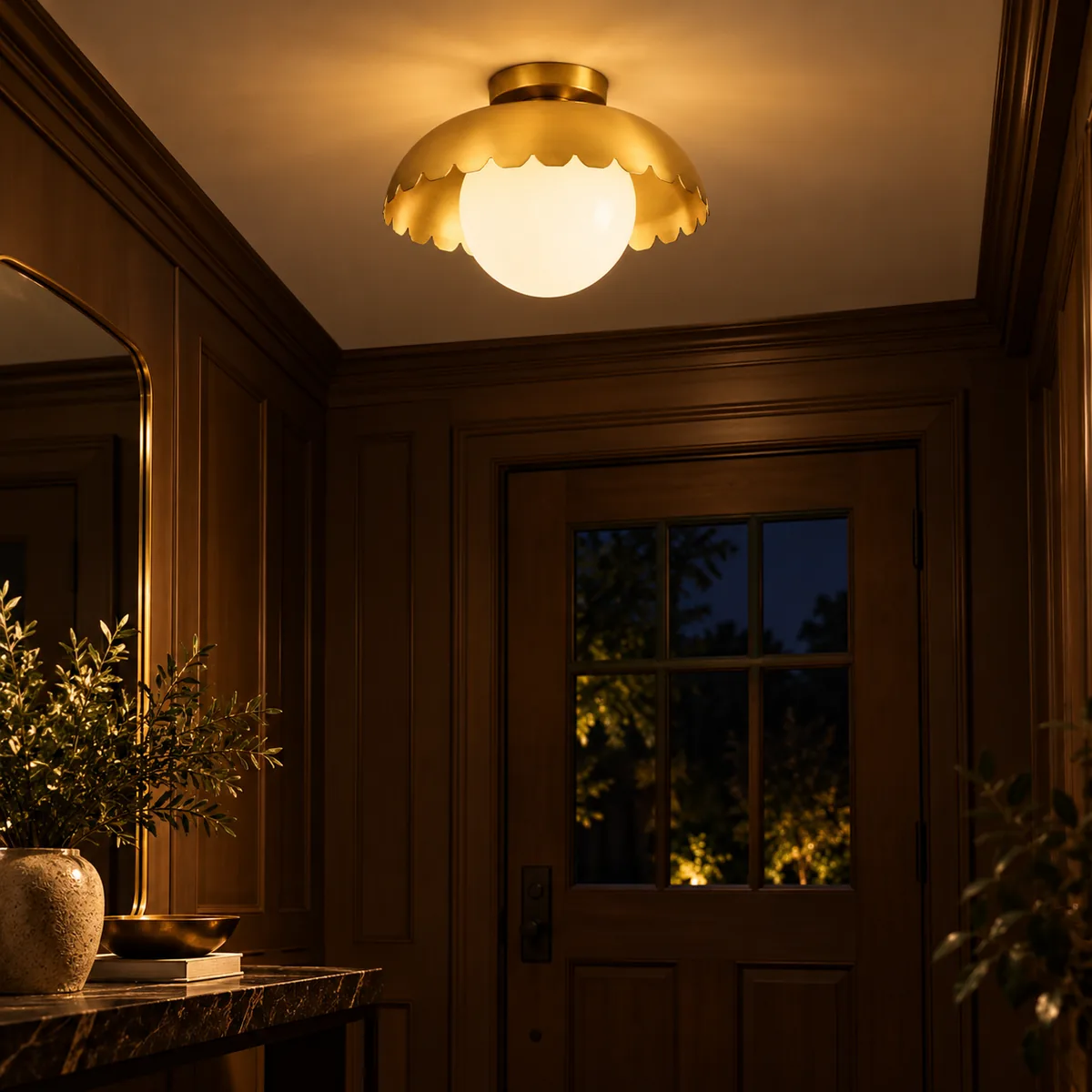 Everyday Ceiling Globe with a Scalloped Edge