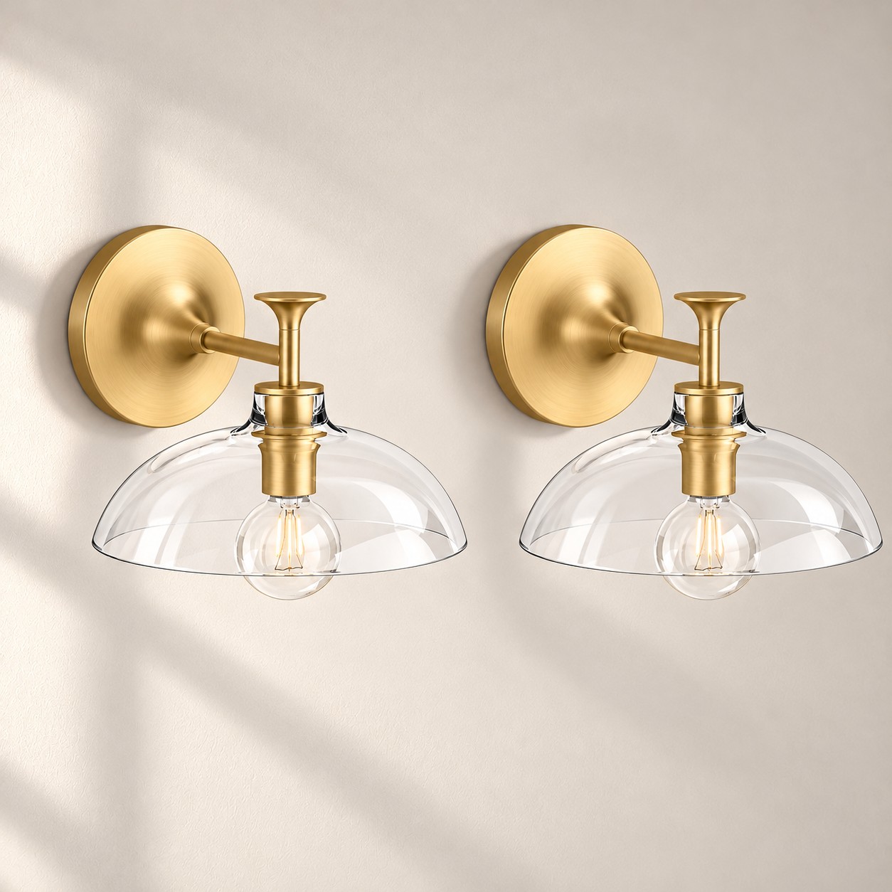 Brushed Moderne Brass, 1 light, set of 2